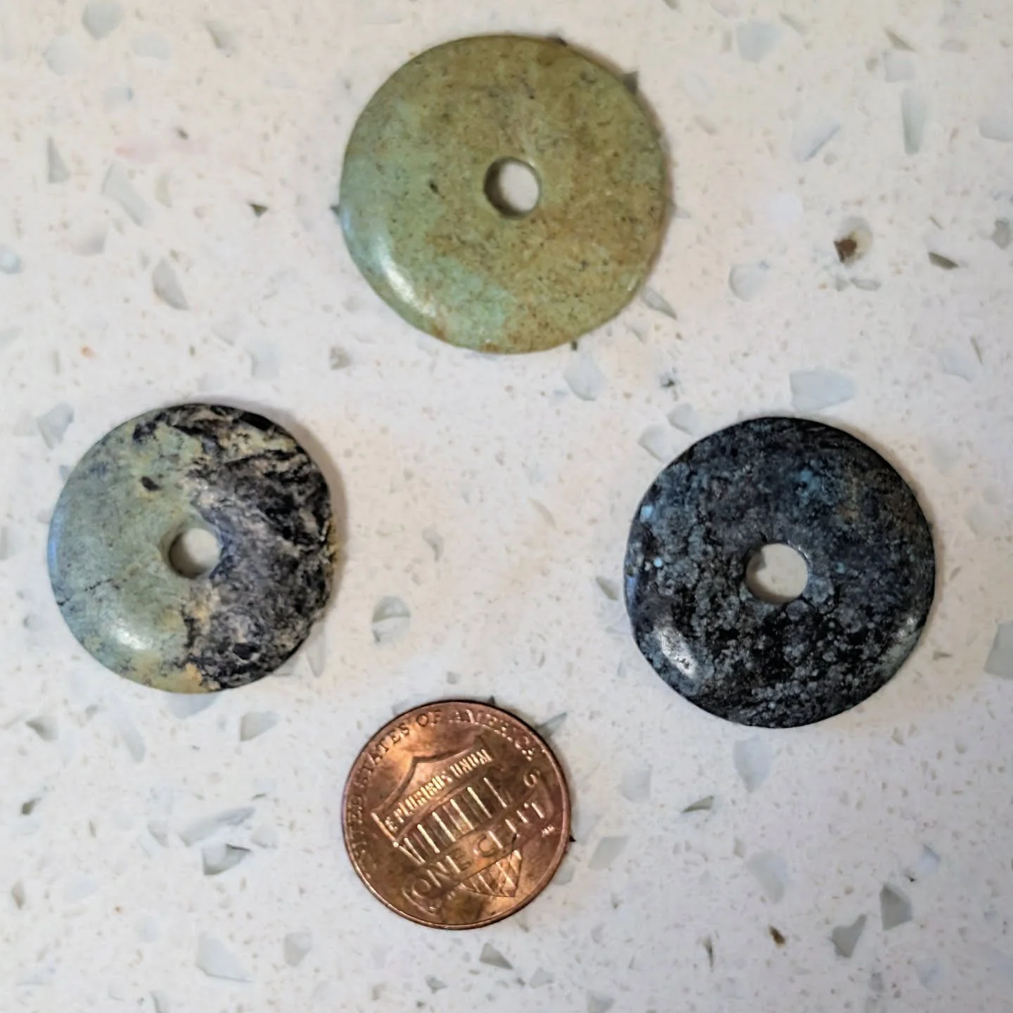 These are the last 3 genuine turquoise donuts I have. They came from an amazing destash of a jewelry designer who was retiring. She produced high quality, high end pieces for decades. 

Once they are gone, they are gone. 

https://heybeads.etsy.com/l