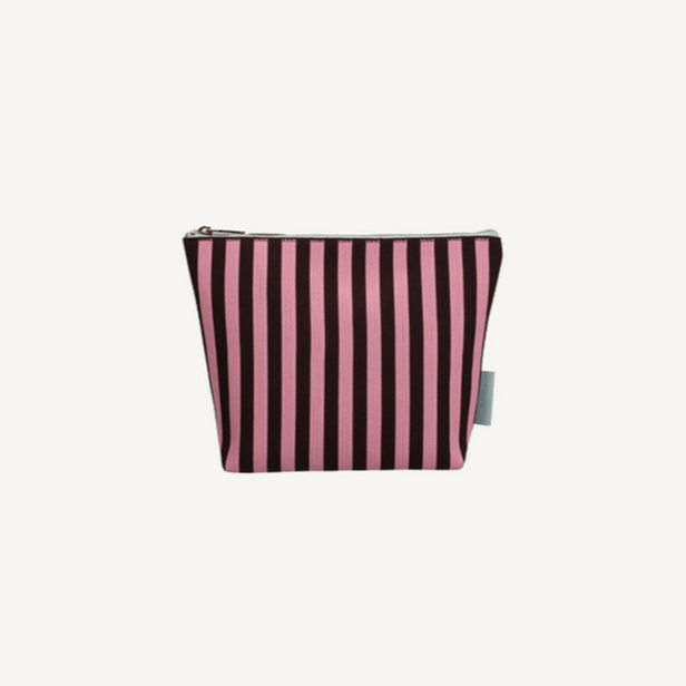 gestreepte toilettas - chocolate/bubblegum