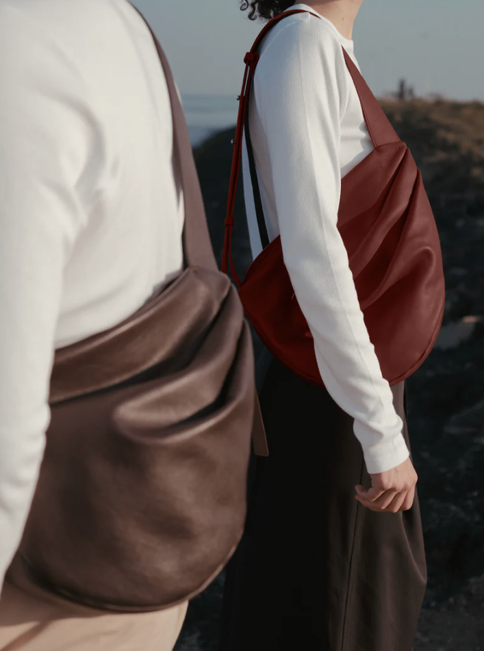 handtas the Oyster bag - S - red wood - Lies Mertens