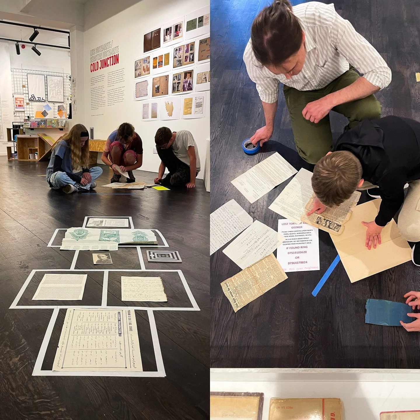 On the gallery floor, for our summer exhibition &lsquo;Cold Junction&rsquo;, Luis and Sebastian Bustamante installed a hopscotch shape to symbolise the concept of belonging to, and moving between two places - a &lsquo;here&rsquo;, and a &lsquo;there&