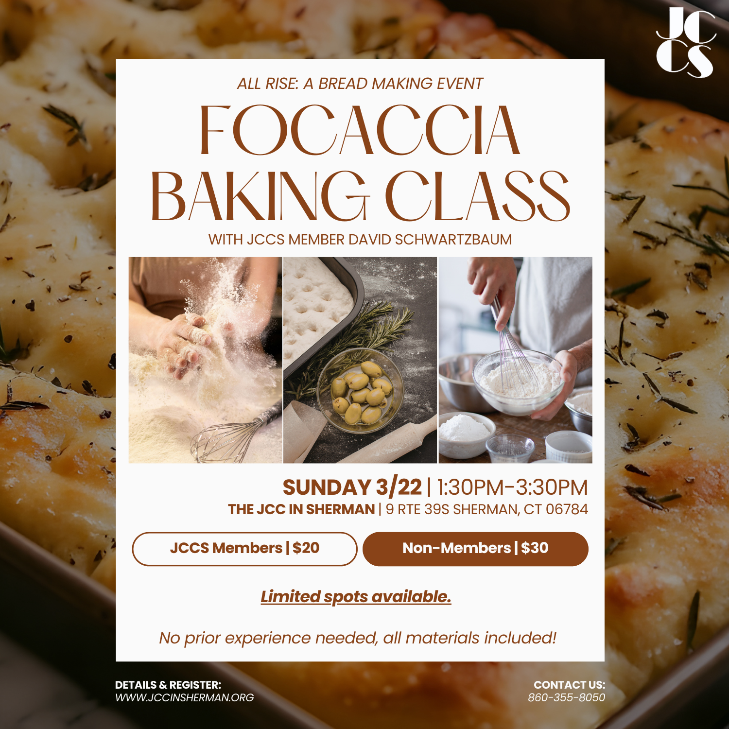 All Rise: A Bread Making Event | Focaccia Baking Class