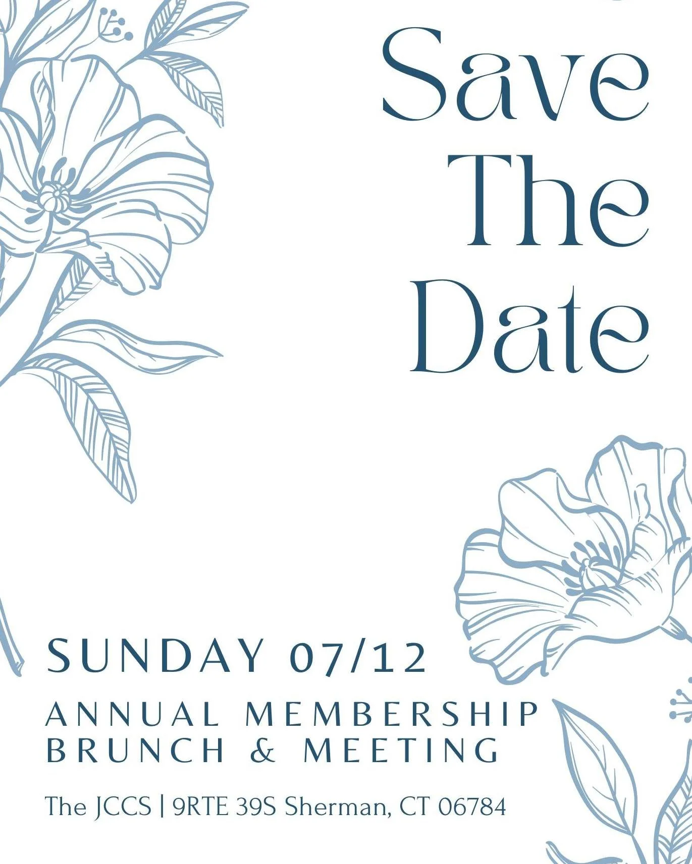 Attention all JCCS Members!

The Annual Brunch &amp; Meeting date has been set for Sunday July 12th!
If you haven't renewed your membership yet, now is the time! 

Formal invitation coming soon!