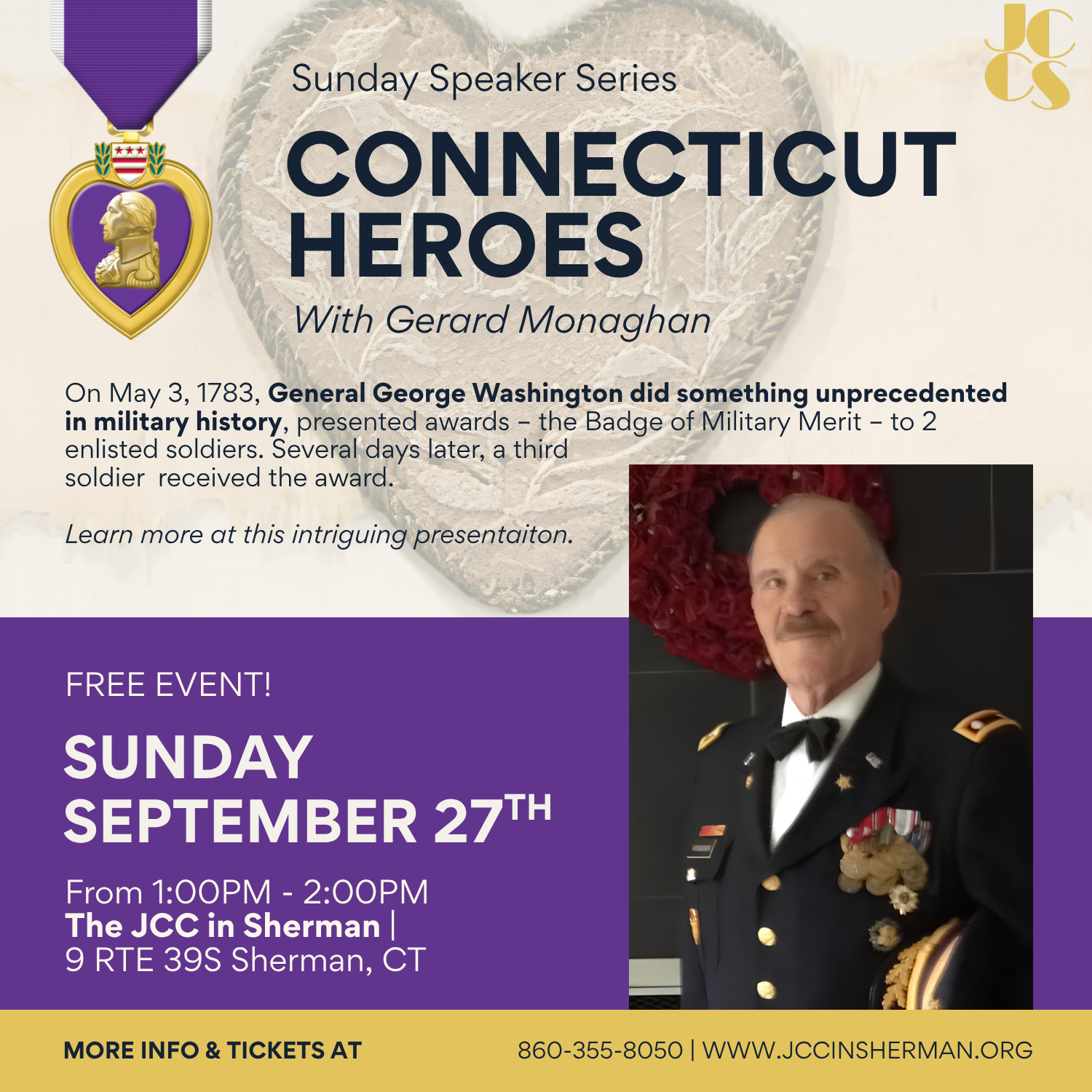 Sunday Speaker Series: Gerard Monaghan "Connecticut Heroes"