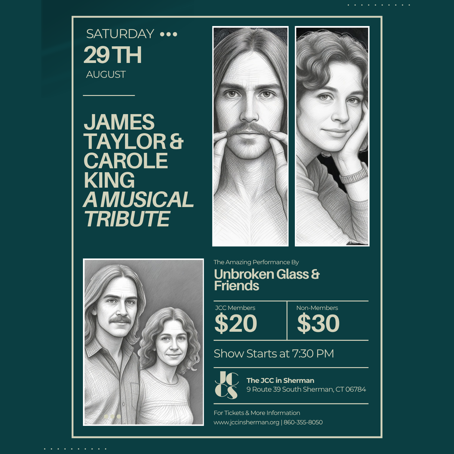 James Taylor &amp; Carole King Musical Tribute with Unbroken Glass &amp; Friends