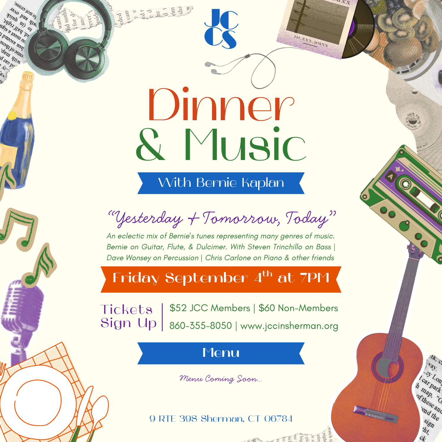 Dinner & Music with Bernie Kaplan: "Yesterday and Tomorrow, Today"