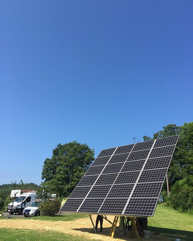 We've been quiet but very busy installing #solar ! We will work on getting better at posting! We are just wrapping up our latest tracker from our friends @allearthrenew with modules from @solarworld_usa #followthesun #solarworld #smaamerica #grenergy