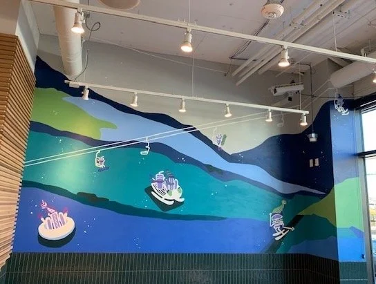 The completed mural at Shake Shack in Cherry Creek Colorado 