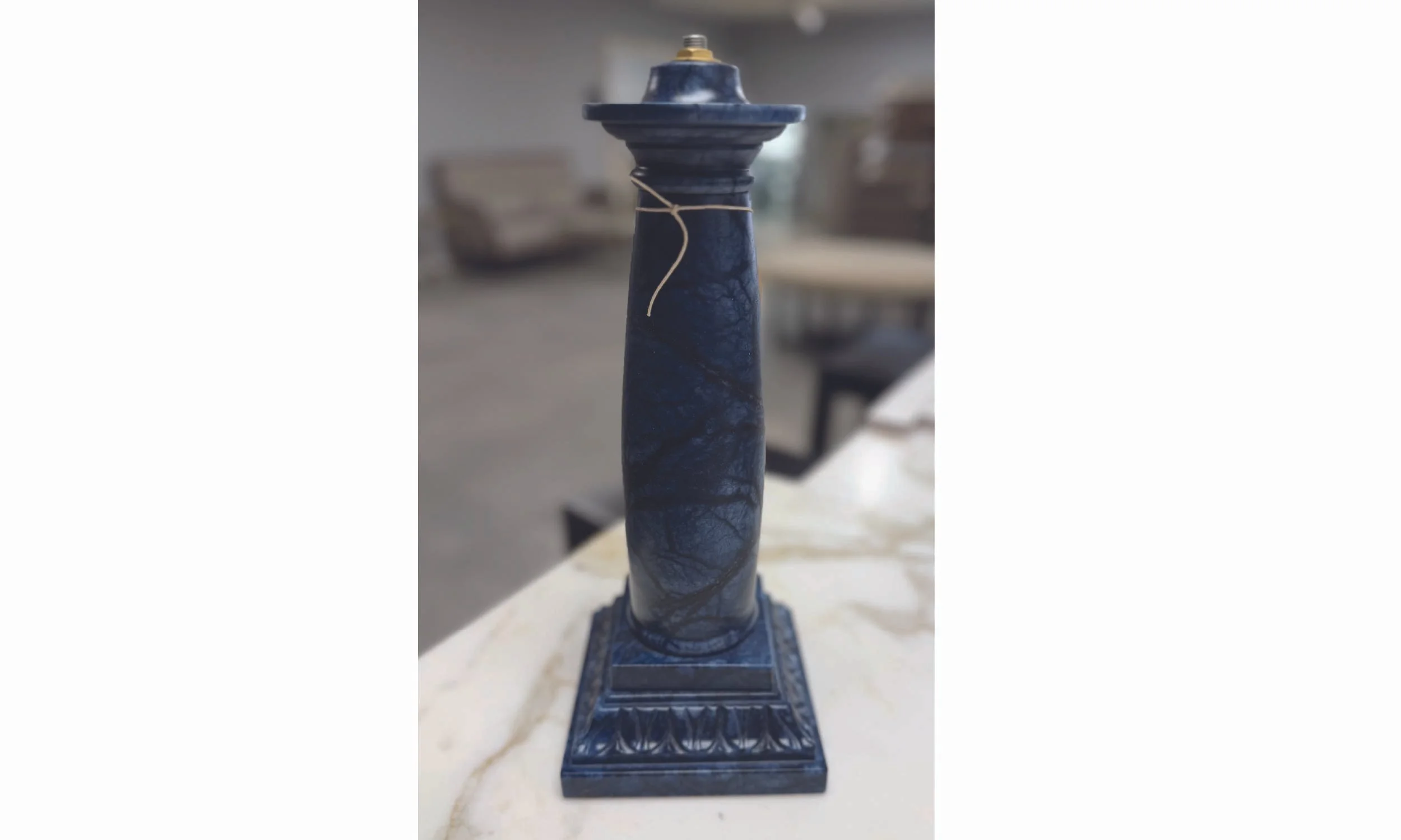 Cobalt Marble Lamp Base - Sm