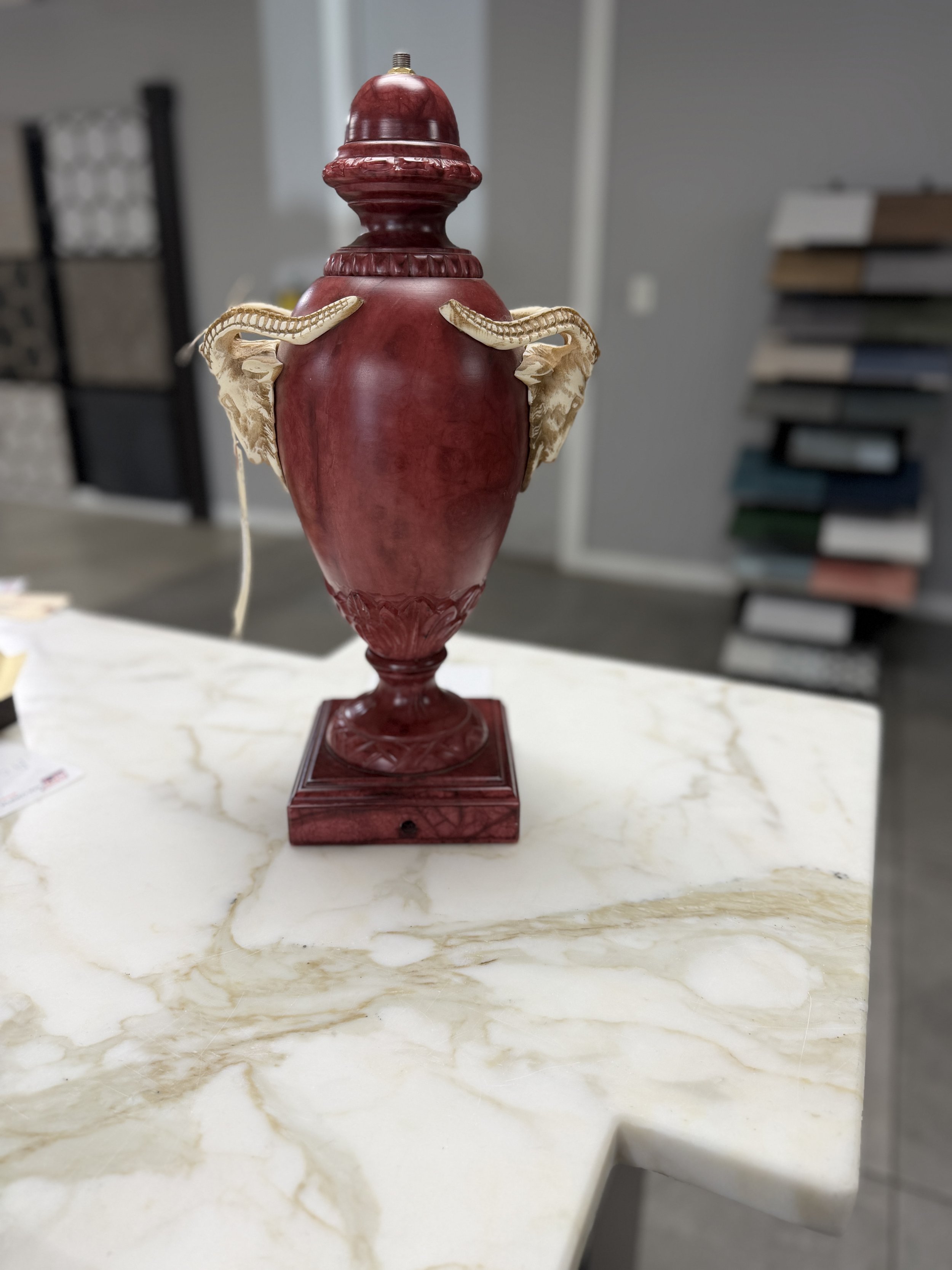 Medici Red Marble Lamp Base-Lg