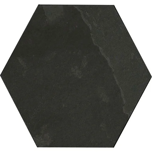 Belga Black Slate Black 10" Hexagon