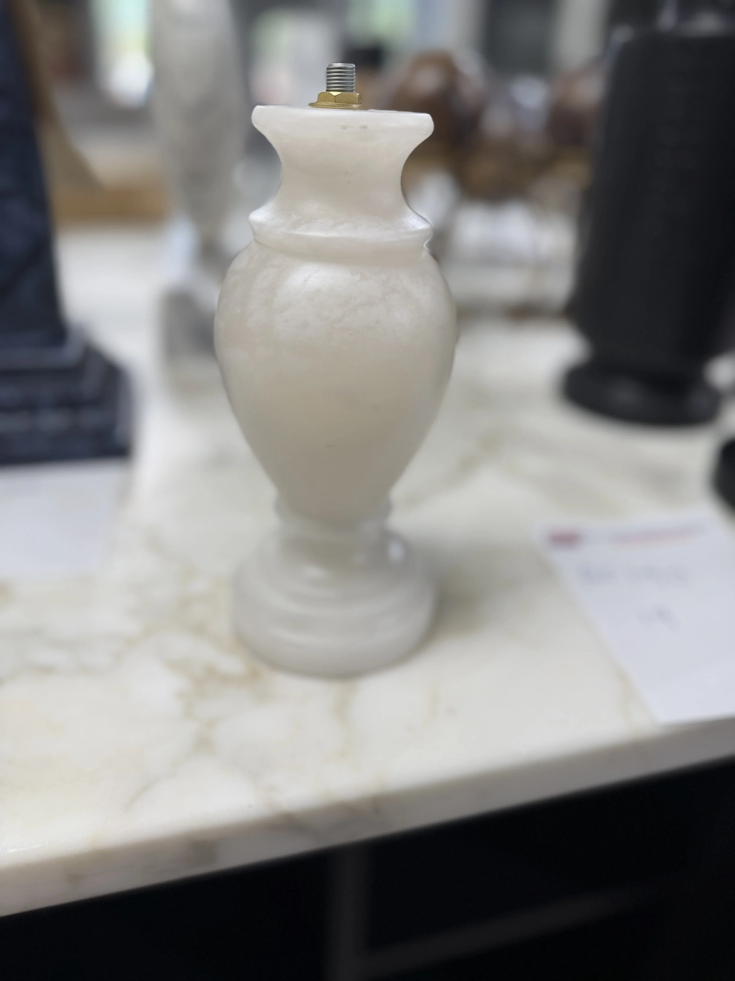 Venezia Marble Lamp Base - Bianco - Sm