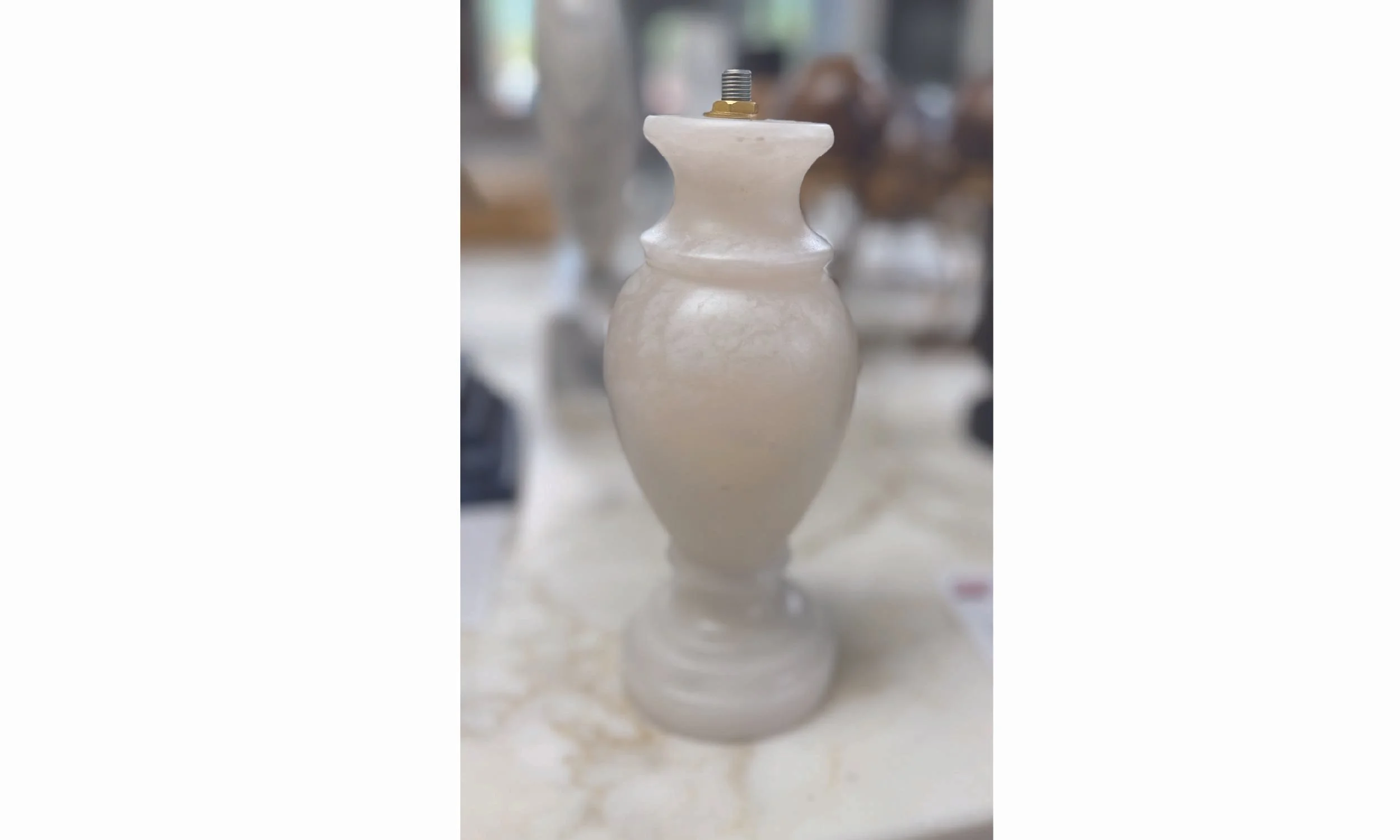 Venezia Marble Lamp Base - Bianco - Sm