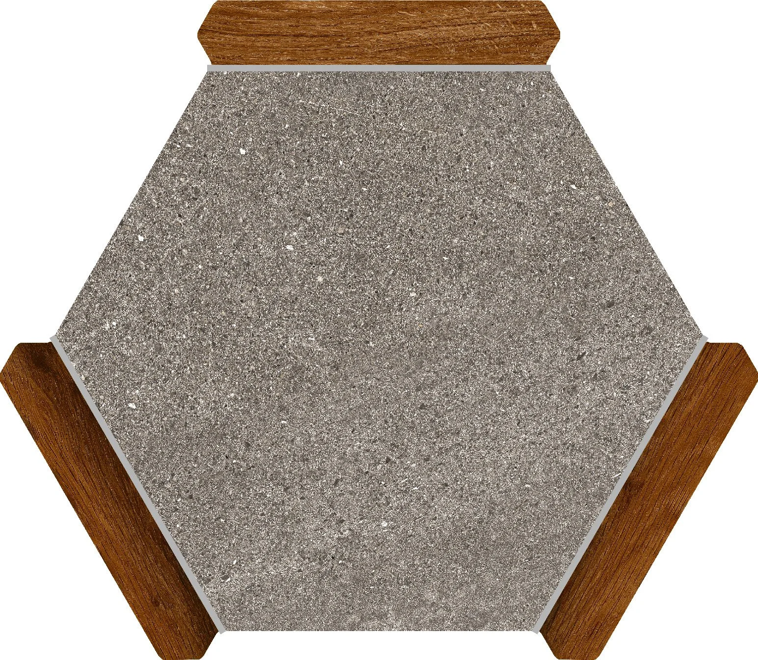 Hexapick Taupe Oak 9" x 10" x 5/16" Hexagon