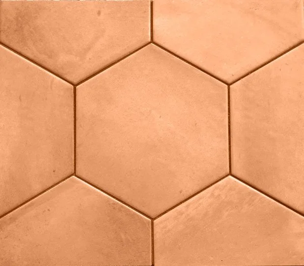 Faience Dark Clay Hexagon 7" x 8" x 5/16"