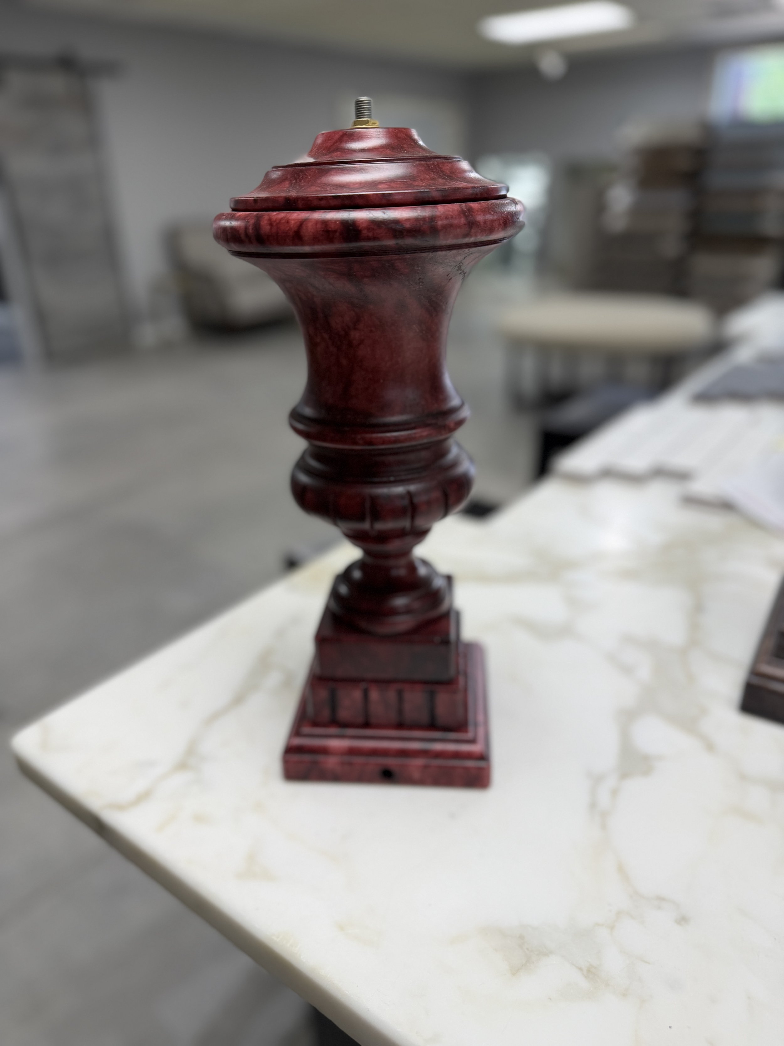 Medici Red Marble Lamp Base-Sm
