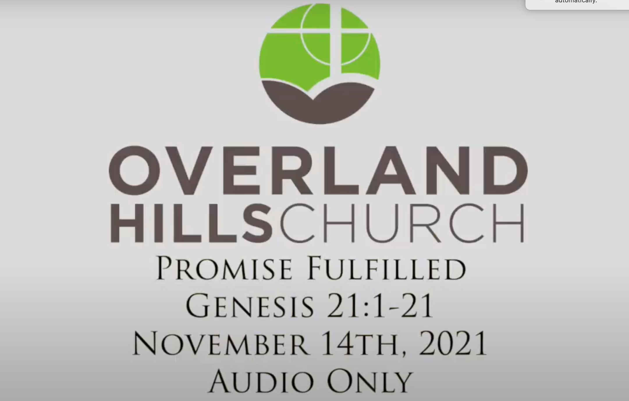Promise Fulfilled (Genesis 21:1-21)