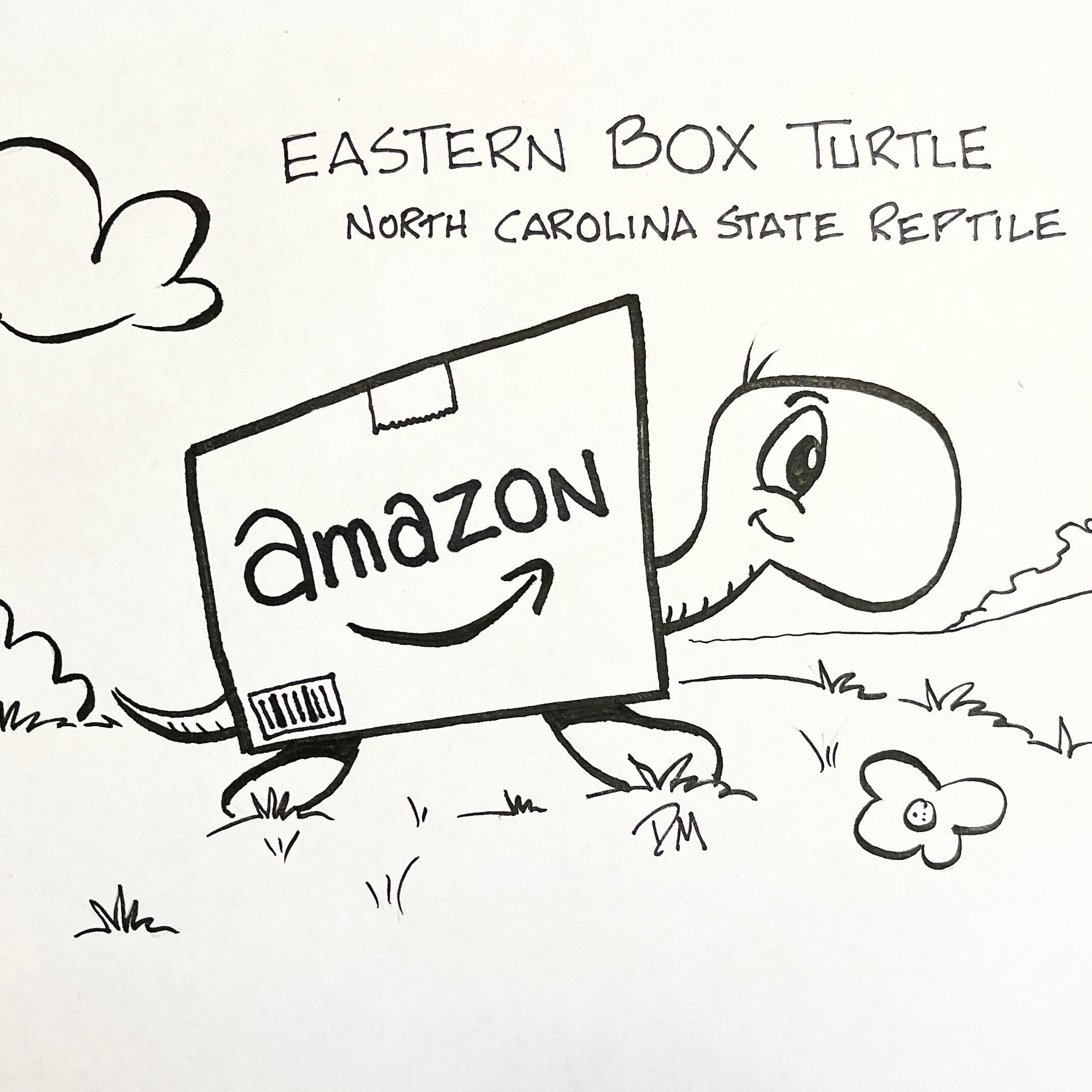 What&rsquo;s your favorite reptile? The Eastern Box Turtle is the state #reptile for #northcarolina. Yep, and they make excellent delivery drivers, though a bit slow!  I&rsquo;m making #crosscurricular #comics in #raleigh this week with fourth grader