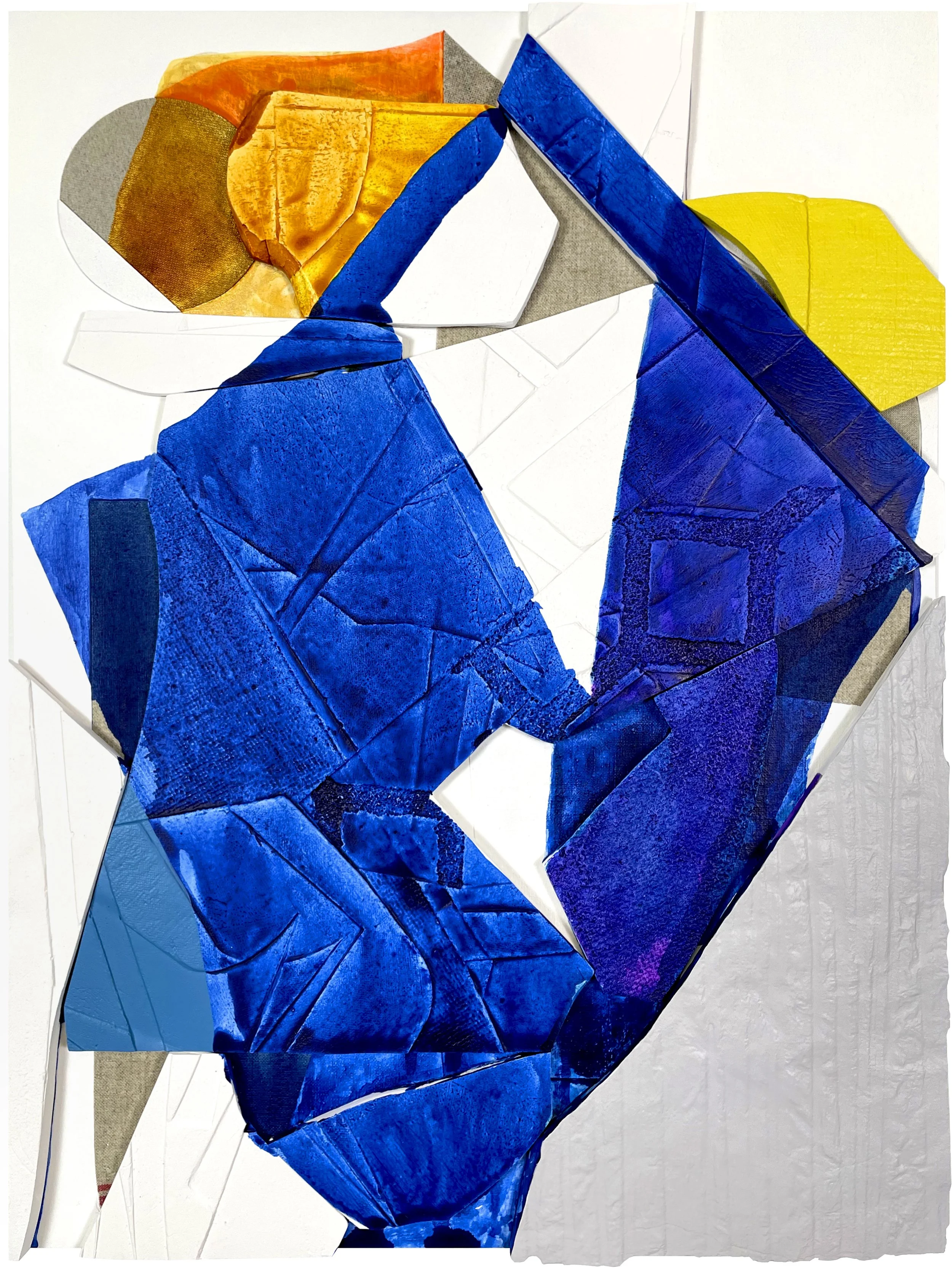 Kite, 2025.  18" x 24". Casting plaster forms, acrylic paint mounted on wood panel.