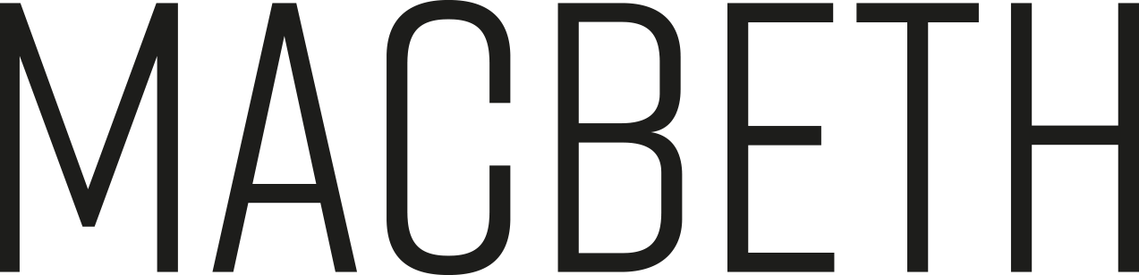 Black logo of Macbeth.