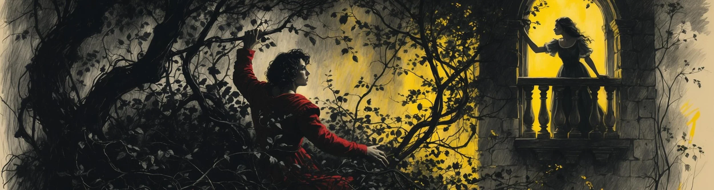 An image of Romeo and Juliet's balcony scene.