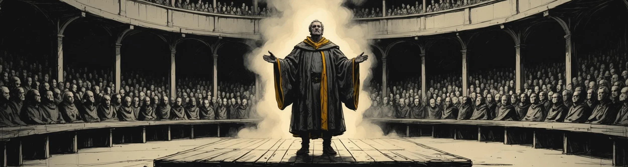 An actor delivers the Prologue from Act 2 in Romeo and Juliet.