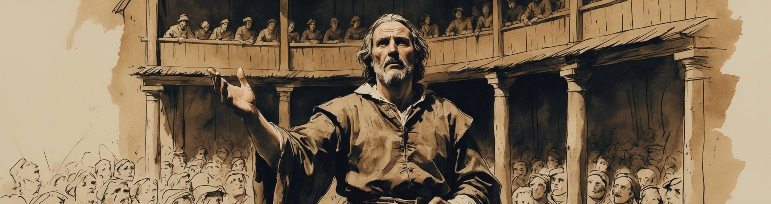 The Chorus delivers the prologue in Act 3 of Shakespeare's Henry V.