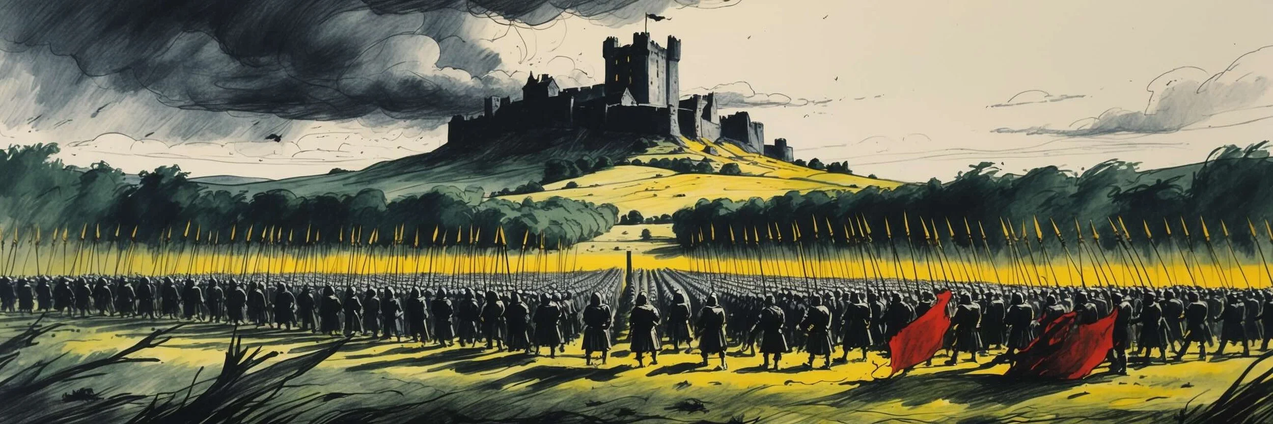 The army advances on Macbbeth's castle.
