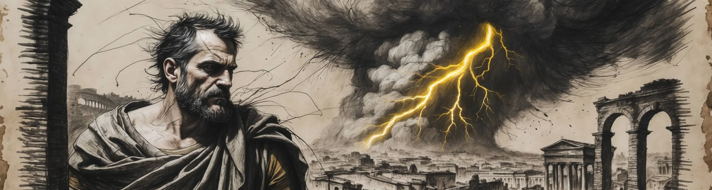 Cassius in the storm in Julius Caesar Act 1 Scene 3.
