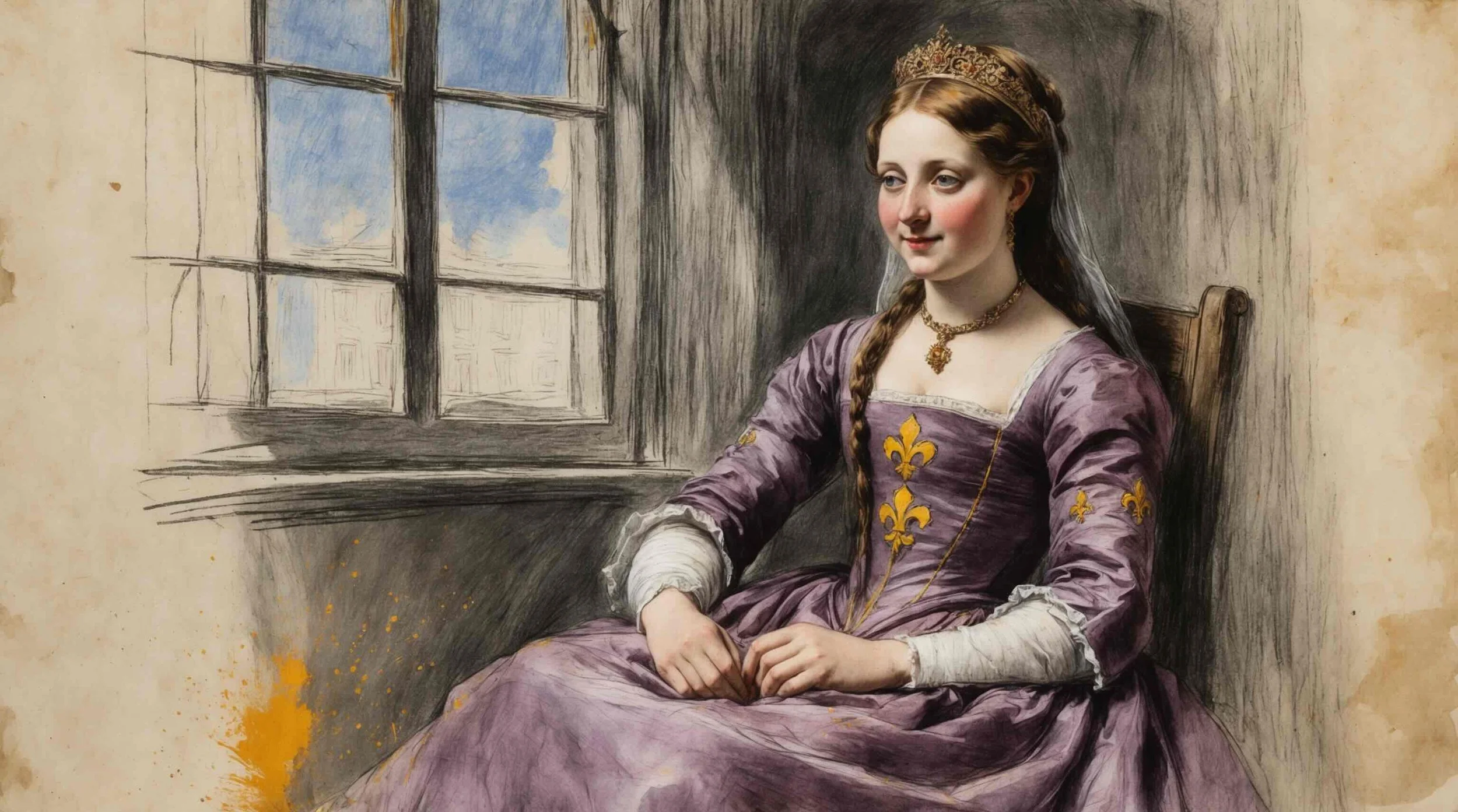 Portrait of Princess Katharine from Shakespeare's Henry V.