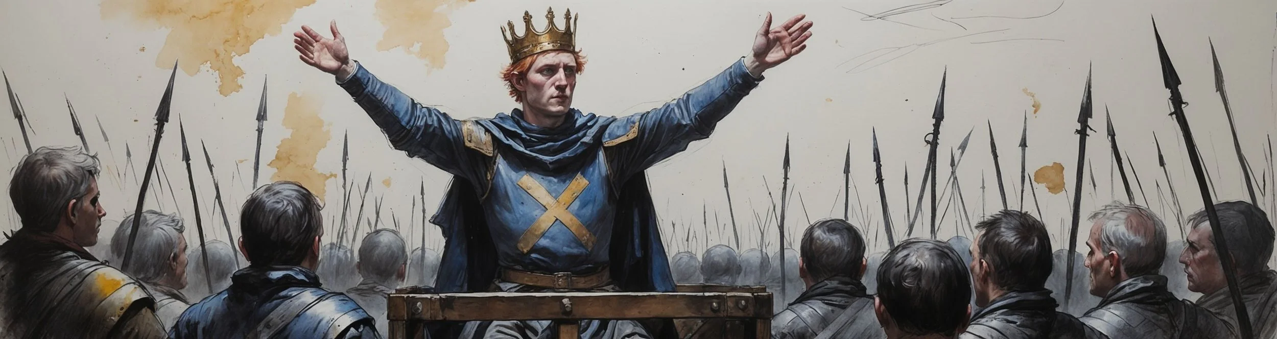 King Henry gives his St Cripin's Day speech in Act 4 Scene 3 of Shakespeare's Henry V.
