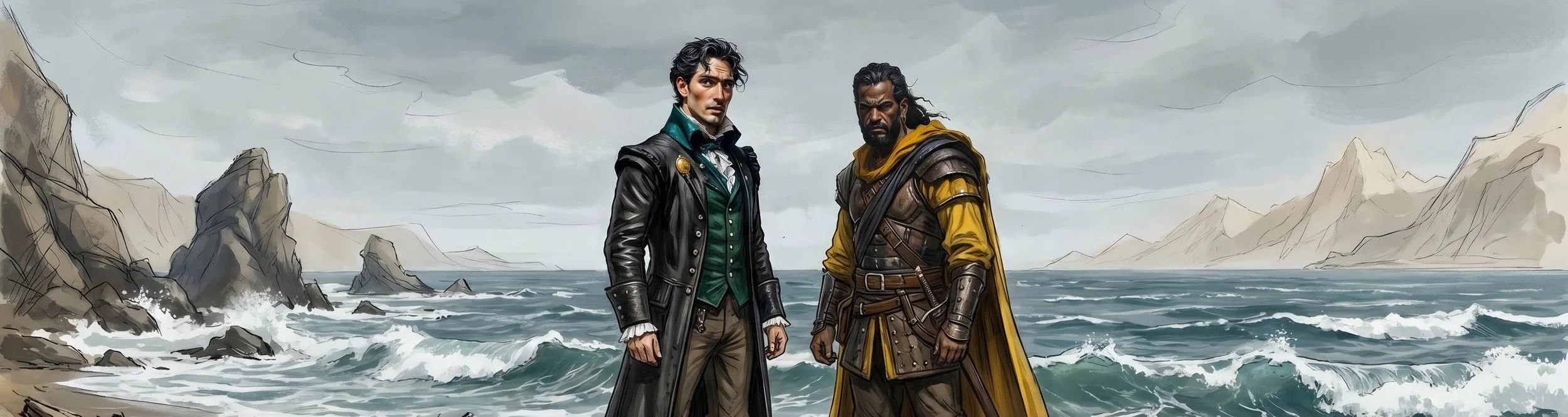 Sebastian and Antonio arrive on the beach.