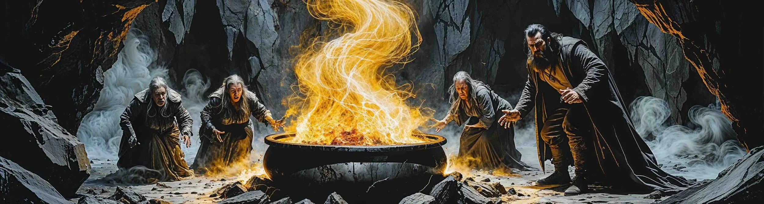 The witches brew their charm in Shakespeare's Macbeth.