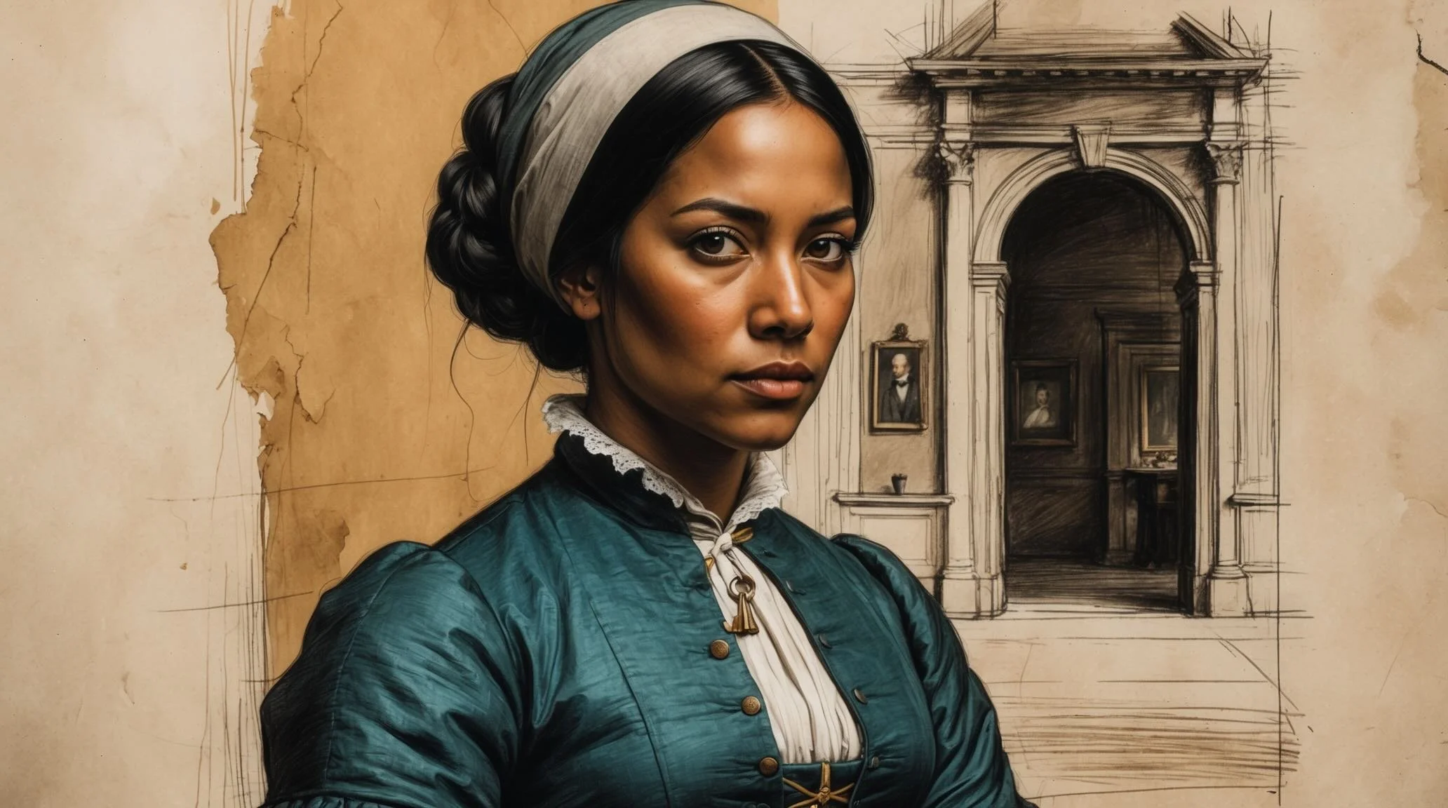Portrait of Nerissa in The Merchant of Venice