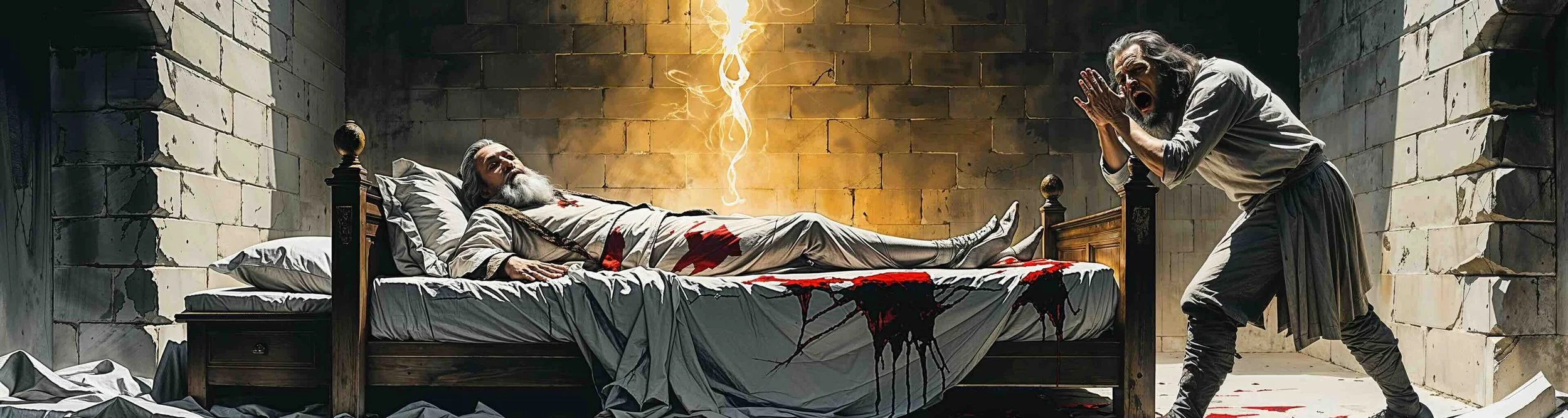 Macduff discovers the body of murdered King Duncan