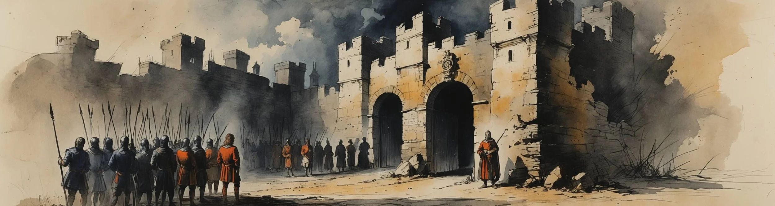The city of Harfleur surrenders in Act 3 Scene 3 of Shakespeare's Henry V.