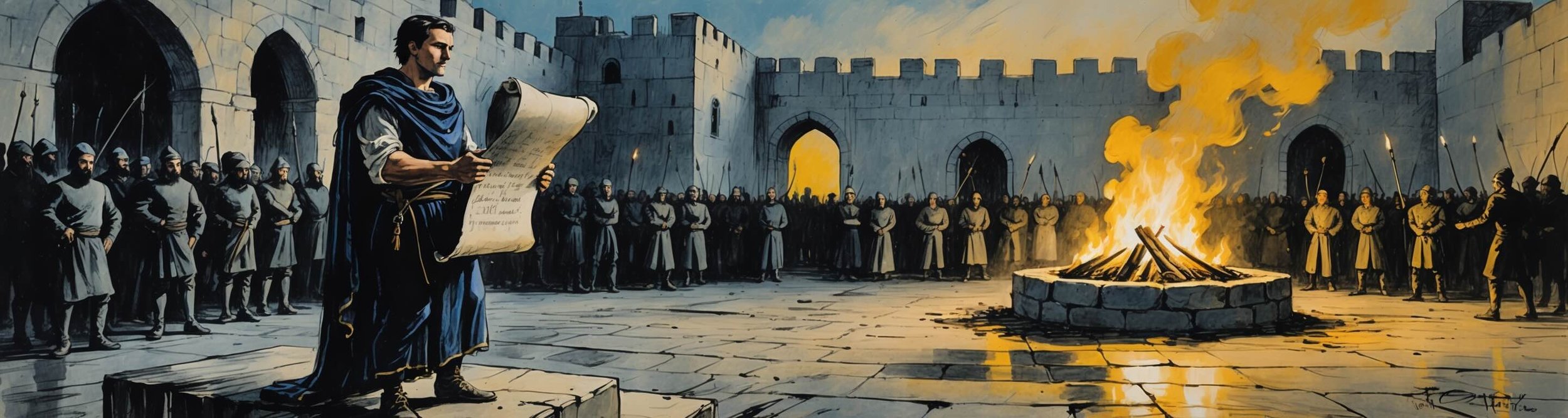 The Herald's proclamation in Othello Act 2 Scene 2.