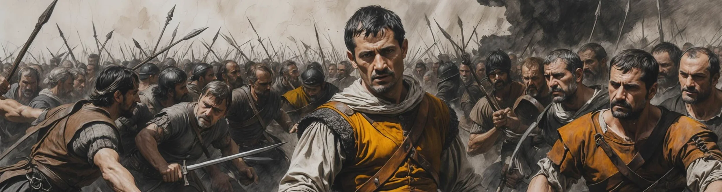 The battlefield at Philippi, from Julius Caesar Act 5 Scene 4.