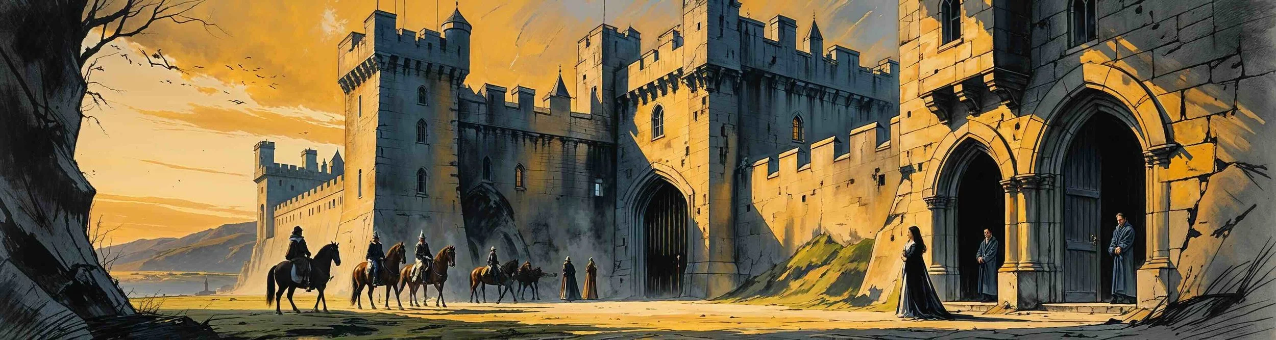 King Duncan arrives at Macbeth's castle in Act 1, Scene 6.