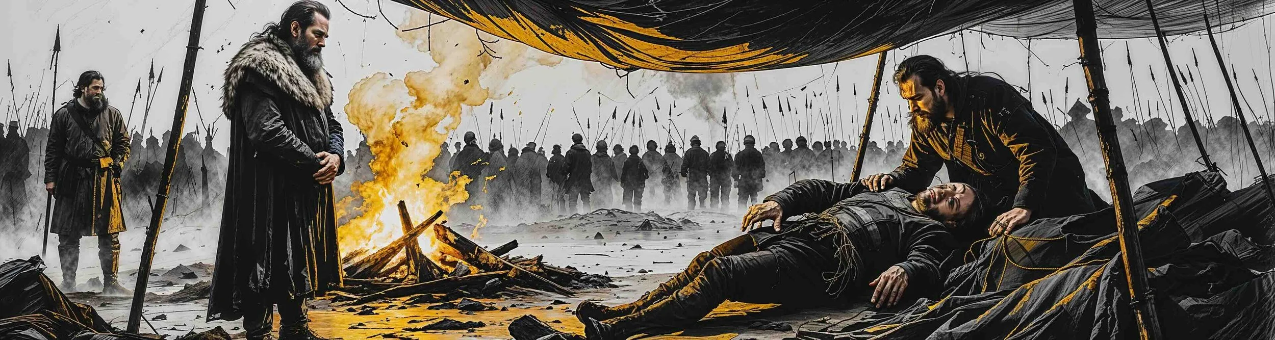 A wounded captain reports Macbeth's brutal heroism in battle to King Duncan.