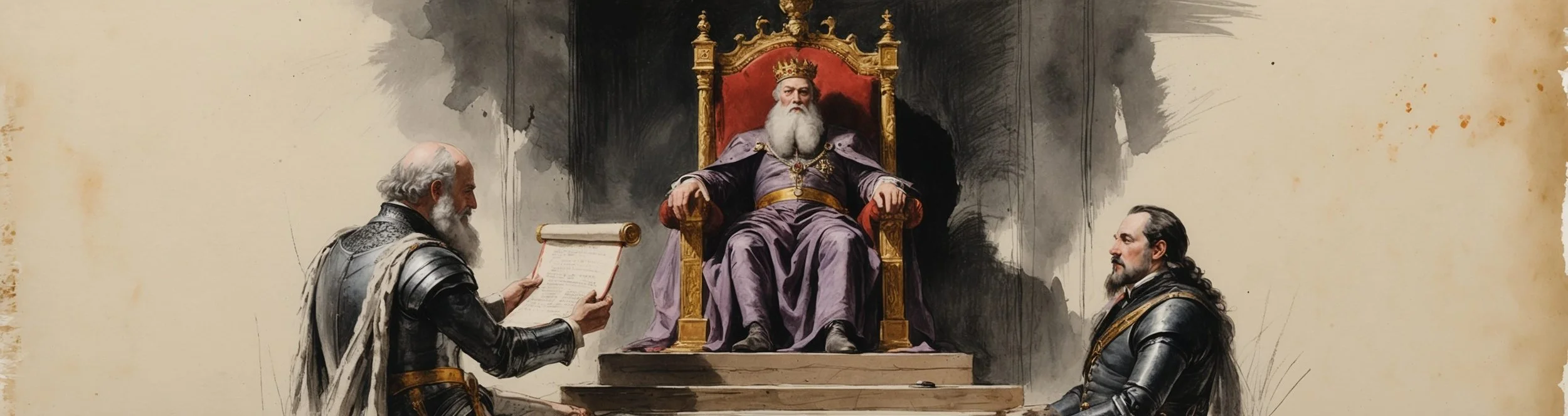 The French king is advised of the English plans to attack in Act 2 Scene 4 of Shakespeare's Henry V.
