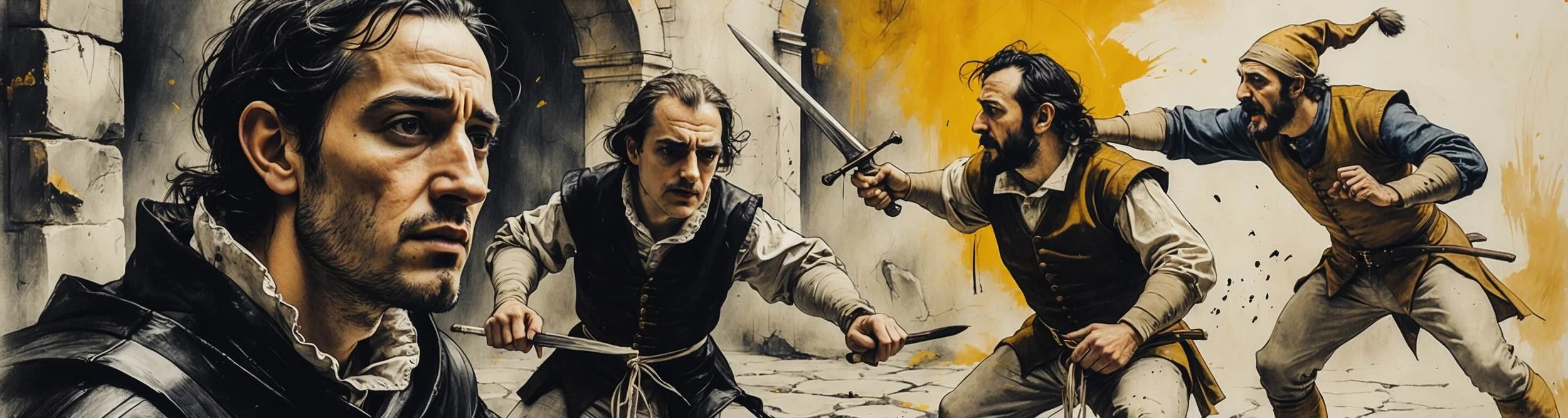 Sebastian fights the hapless Andrew in Twelfth Night.
