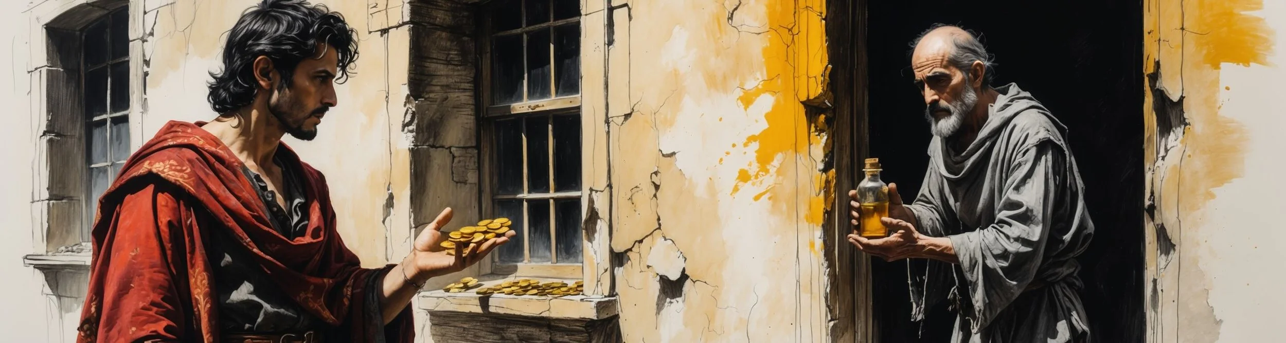 Romeo buys poison in Mantua.