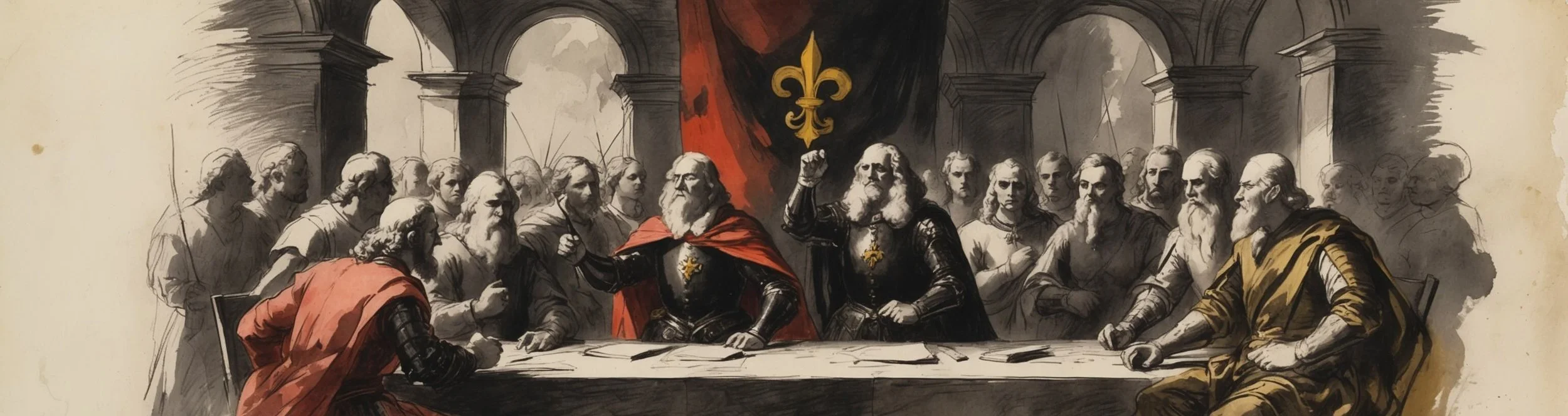 The French court erupts at news of Henry's actions; taken from Act 3 Scene 5 of Henry V.