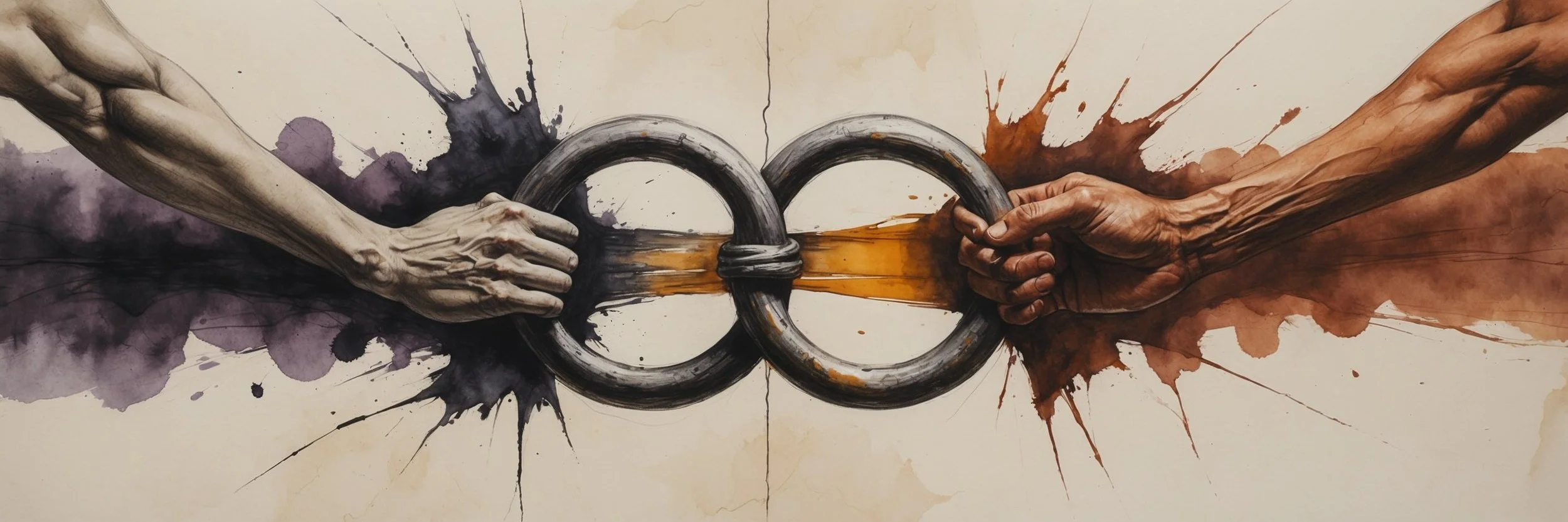 Two hands pull two rings apart - strained friendships in The Merchant of Venice