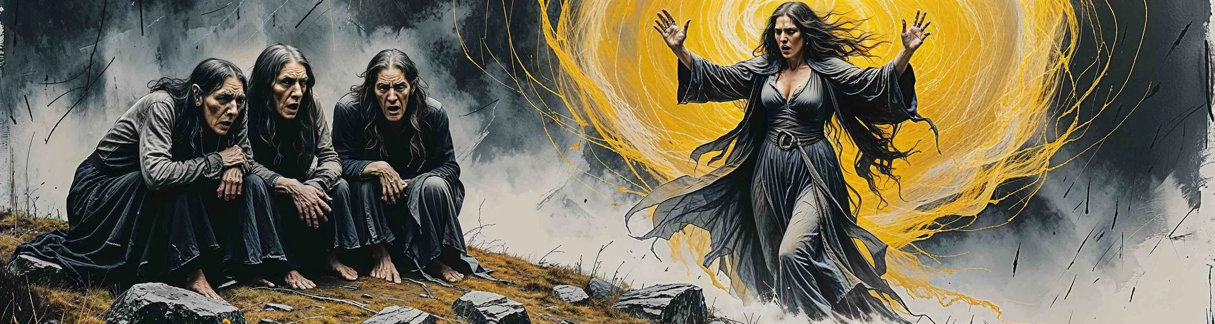 Hecate berates the three witches in Macbeth Act 3 Scene 5.