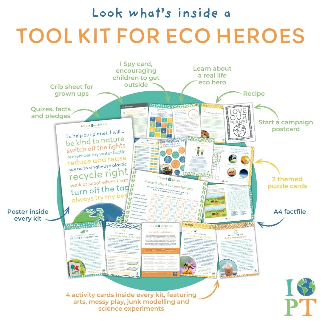 WHAT'S INSIDE? 🌱 There's 17 different parts to each of our TOOL KITS FOR ECO HEROES... 

You&rsquo;ll find exciting arts activities, cool science experiments and yummy recipes to try. We&rsquo;ll get you raiding the recycling box for creative crafts