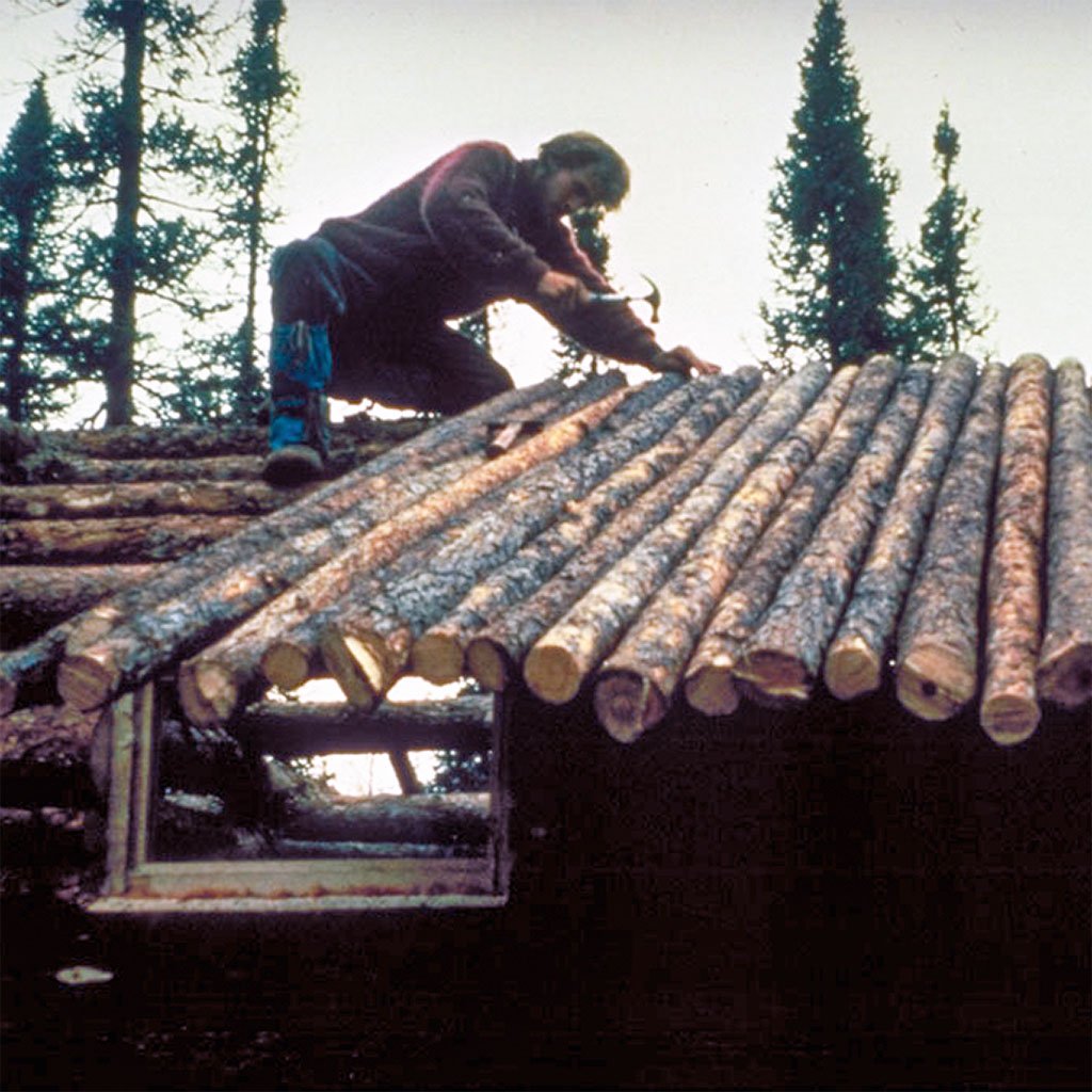 Nailing roof logs in place. (image 19 of 32)