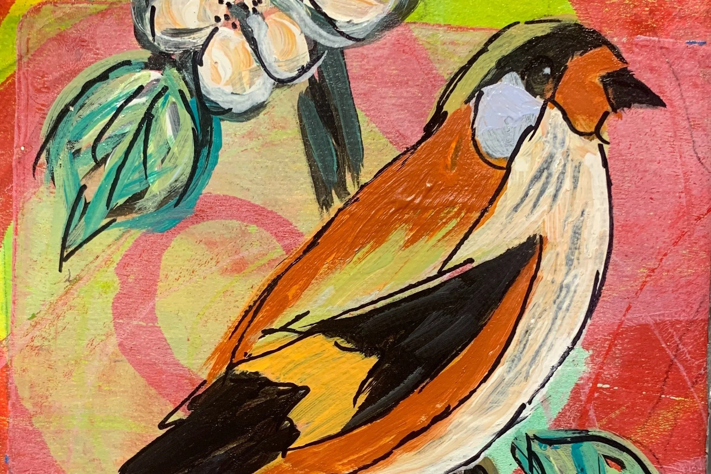 Painting Acrylics on Gel Prints - (Part of our "Small Class Thursdays")