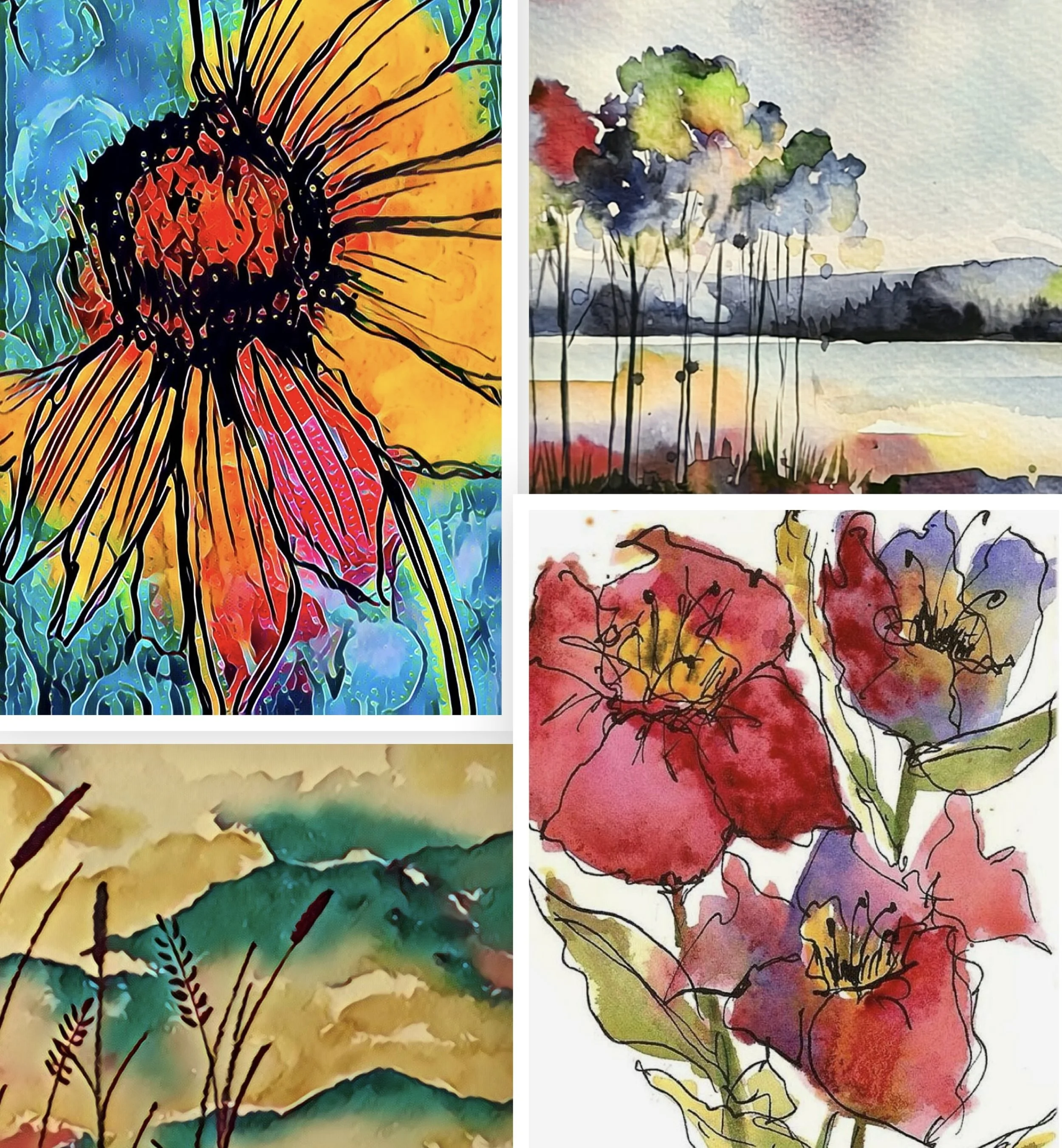 Ink on Ink - Drawing on an Alcohol Ink Background Class