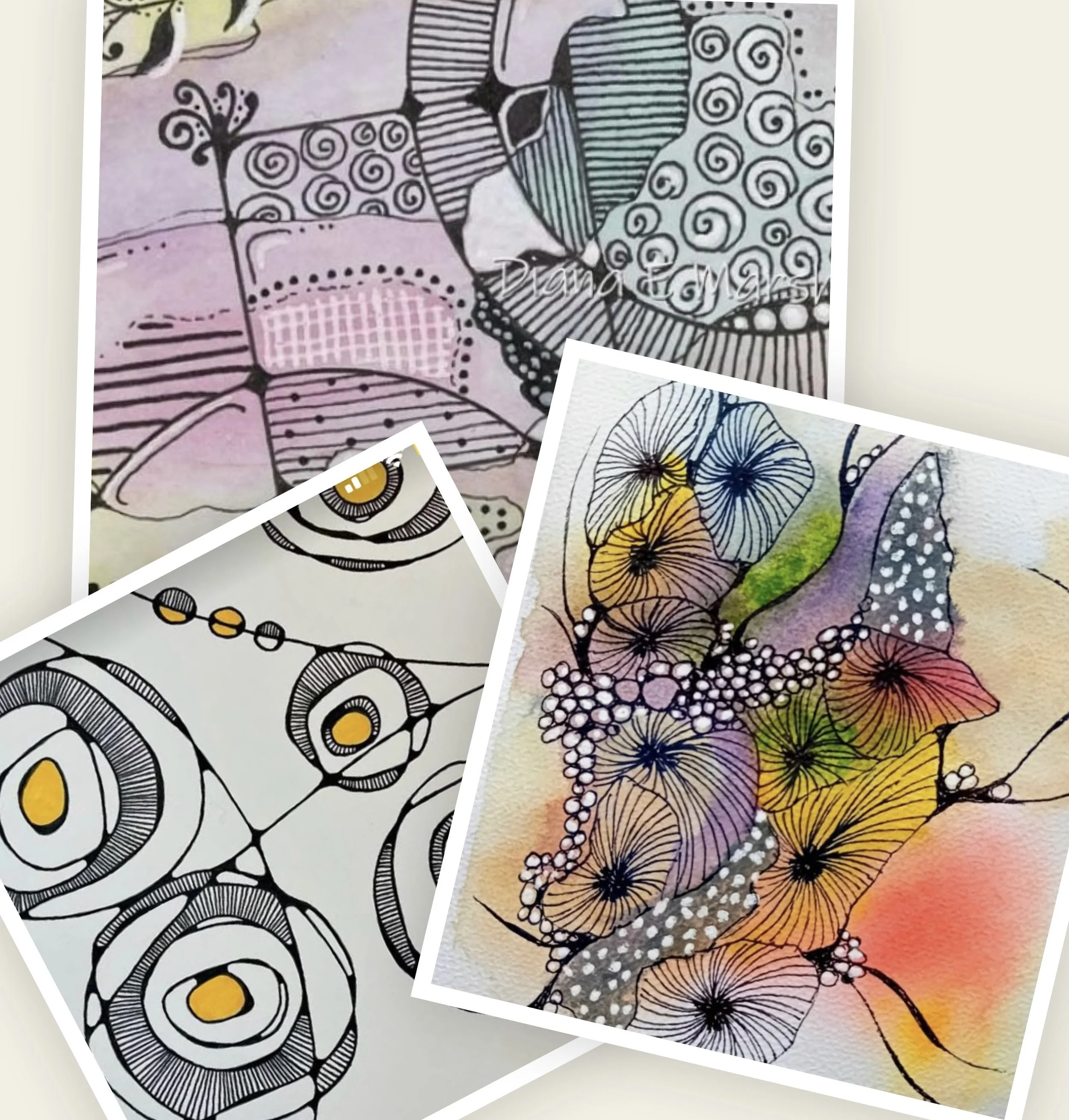 Zentangle on Alcohol Ink